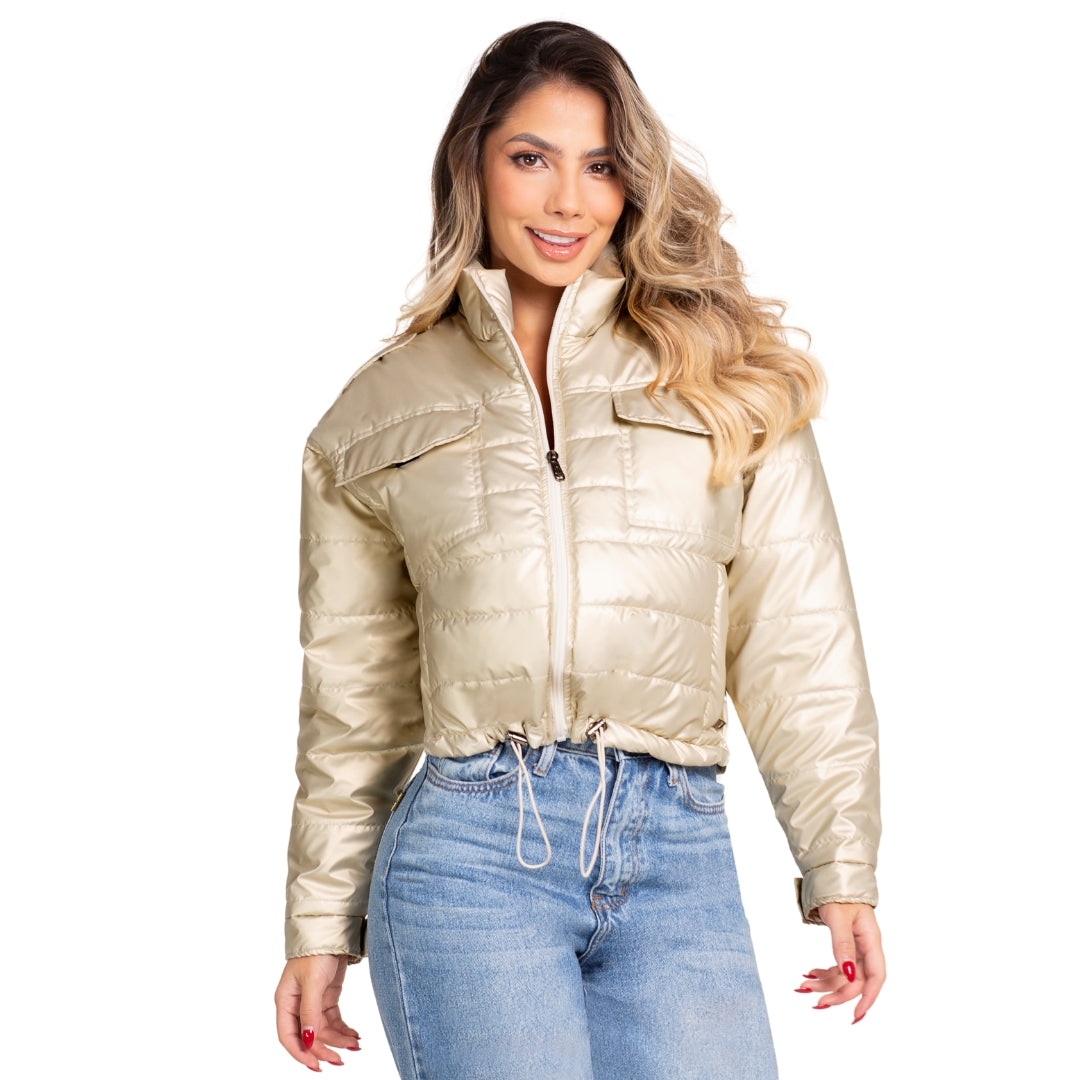 CRISTAL Chaqueta Impermeable Acolchada En Satín (Oversize)